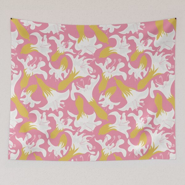 Item preview,   Abstract Moonflower Pink Bg designed and sold by Claudia S. Design.