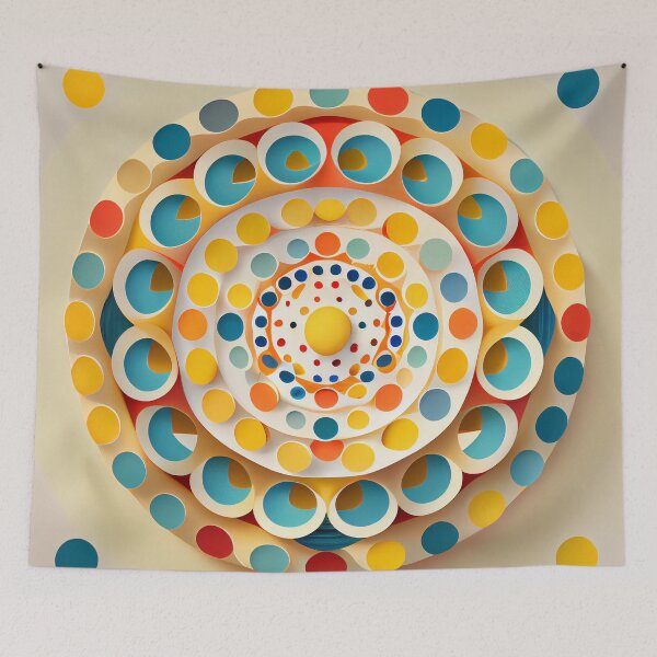 Item preview, Imagined Circular Minimalist Pattern Digital Painting designed and sold by CodeAndColors.