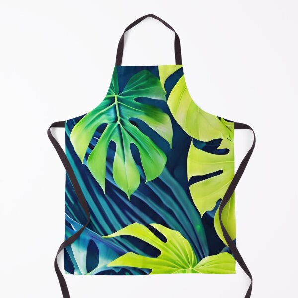 Item preview, Blue Monstera Tropical Leaves Watercolor Art designed and sold by Ascooepics.