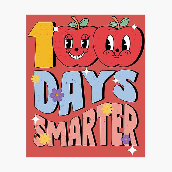 Item preview, 100 days smarter retro, 100 Days Of School Celebration Party designed and sold by Dolphi-s.