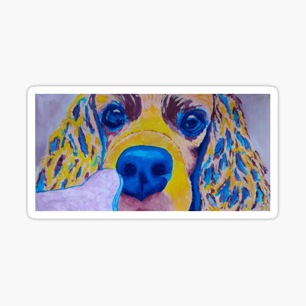 "dog pop color acrylic painting prints, stickers, and more" Sticker for