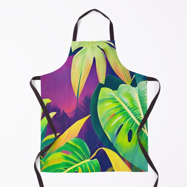 Item preview, Monstera leaves neon dream jungle landscape designed and sold by Ascooepics.
