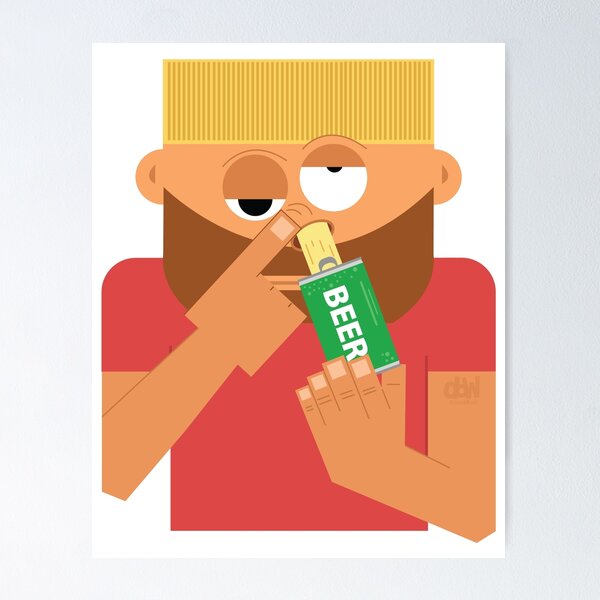 Item preview, Snorting Beer I love Beer Meme Funny Man Cave Stuff Bar Drinking Brew Art Joke LOL designed and sold by doseofwin.