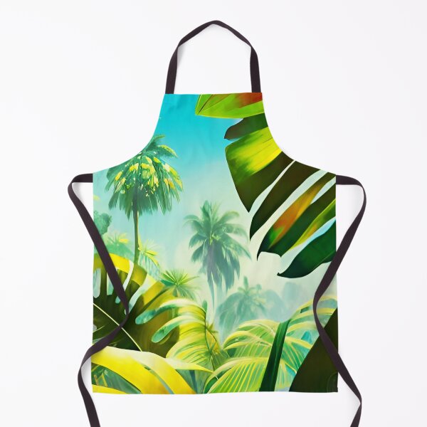 Item preview, exotic jungle landscape with palm trees and monstera leaves designed and sold by Ascooepics.