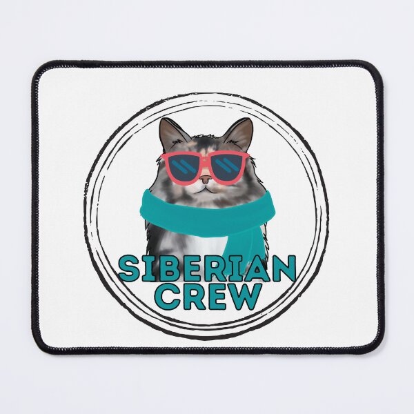 Item preview, Siberian cat crew cool cat in sunglasses designed and sold by JoeyGraceCatCo.