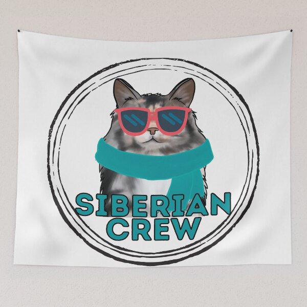 Item preview, Siberian cat crew cool cat in sunglasses designed and sold by JoeyGraceCatCo.