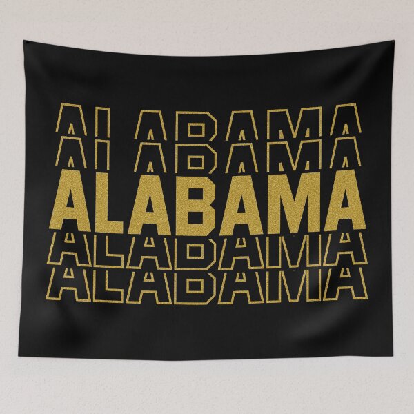 Item preview, Alabama State Repeated Gold Glitter Text designed and sold by sweetbelle.