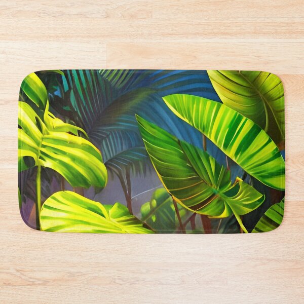 Item preview, Tropical leaves jungle landscape at night designed and sold by Ascooepics.