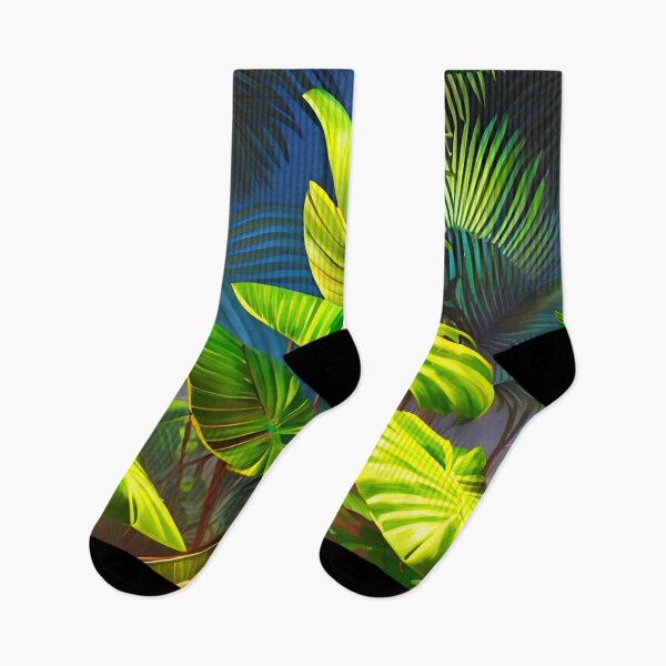 Item preview, Tropical leaves jungle landscape at night designed and sold by Ascooepics.