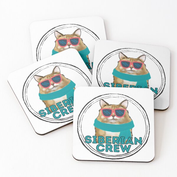 Item preview, Siberian cat crew cool ginger cat in sunglasses designed and sold by JoeyGraceCatCo.