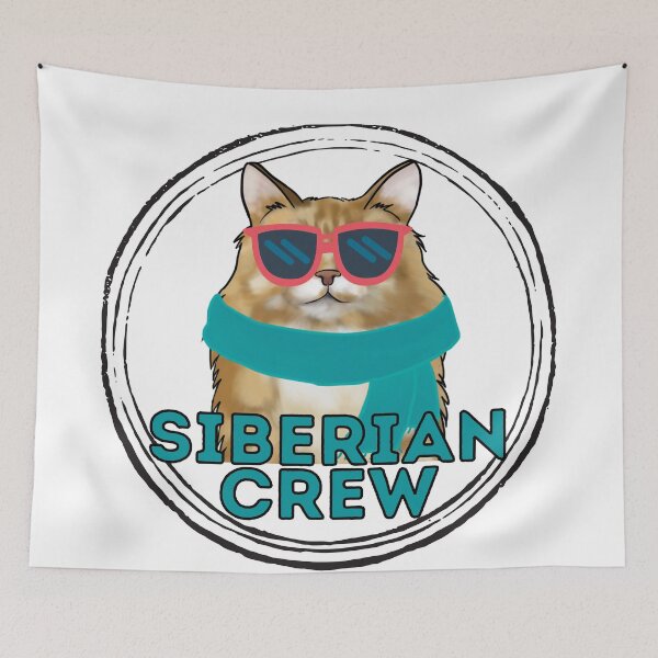 Item preview, Siberian cat crew cool ginger cat in sunglasses designed and sold by JoeyGraceCatCo.