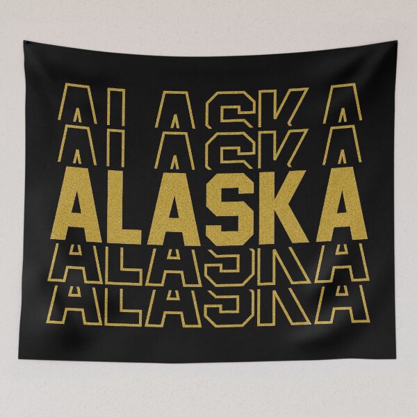 Item preview, Alaska State Repeated Gold Glitter Text designed and sold by sweetbelle.