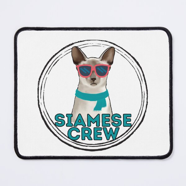 Item preview, Siamese cat crew cool cat in sunglasses designed and sold by JoeyGraceCatCo.