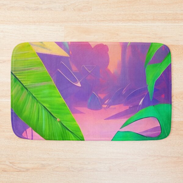 Item preview, Exotic leaves neon dream jungle landscape designed and sold by Ascooepics.