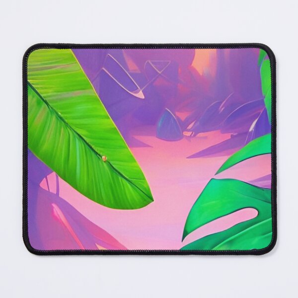 Item preview, Exotic leaves neon dream jungle landscape designed and sold by Ascooepics.