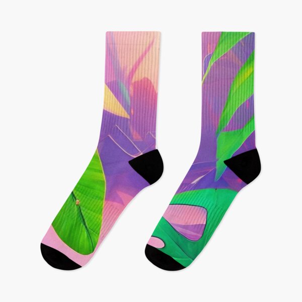 Item preview, Exotic leaves neon dream jungle landscape designed and sold by Ascooepics.