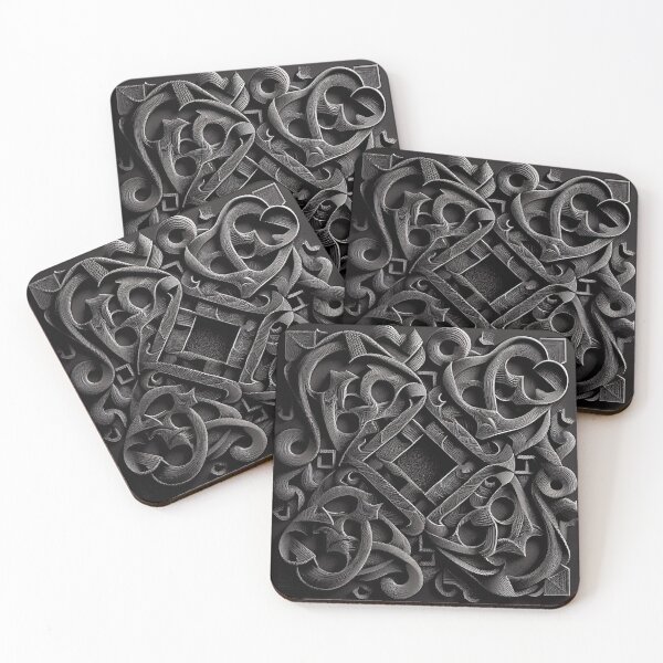 Item preview, Coarse Black Complex Dynamic Latin Pattern Digital Painting designed and sold by CodeAndColors.