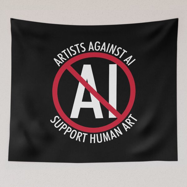 Item preview, No AI. Artists Against AI. Support Human Art. designed and sold by StressFreeThds.