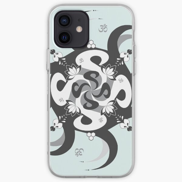 Shee Mandala Spiral with Om and Lotus Symbol iPhone Soft Case