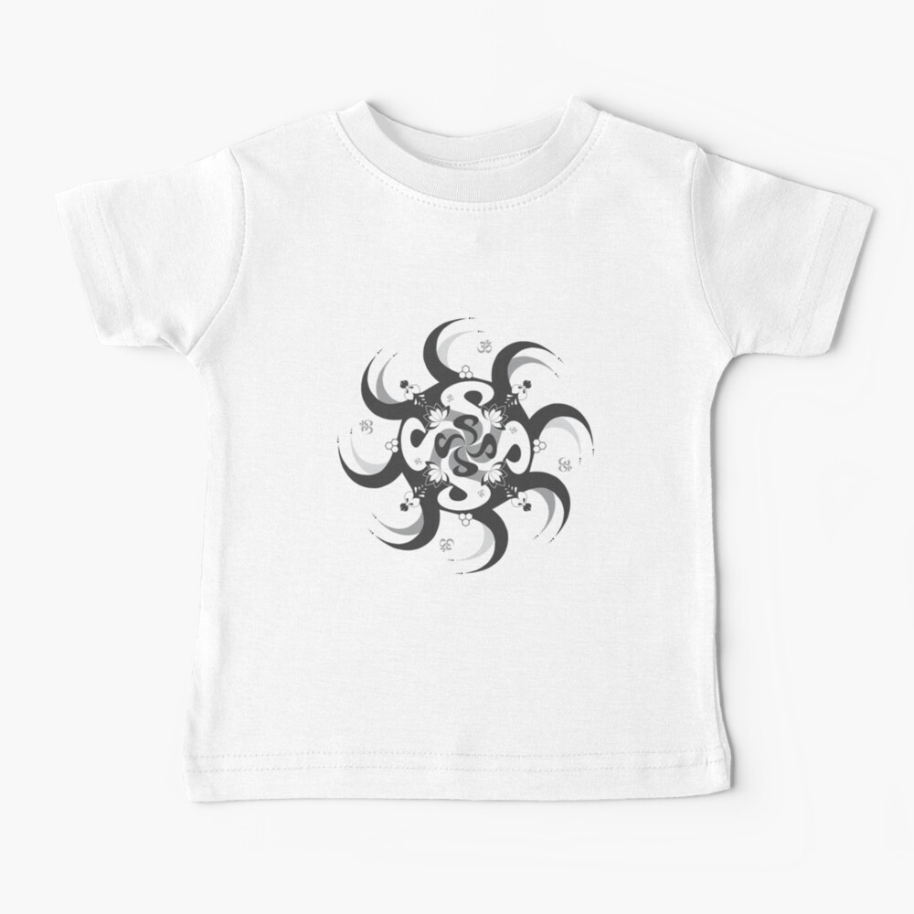 Shee Mandala Spiral with Om and Lotus Symbol Baby T-Shirt