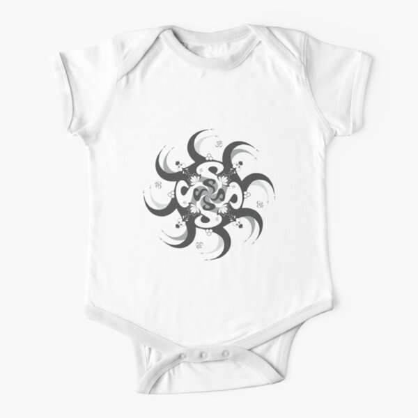Shee Mandala Spiral with Om and Lotus Symbol Short Sleeve Baby One-Piece