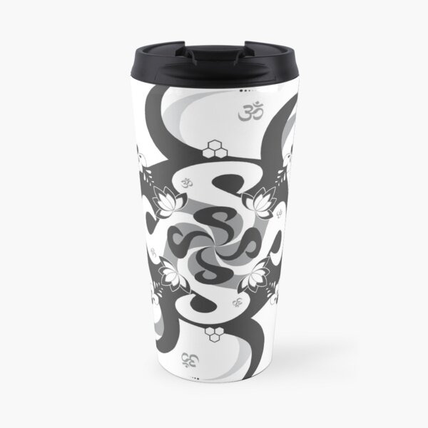 Shee Mandala Spiral with Om and Lotus Symbol Travel Mug