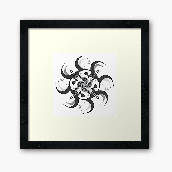 Shee Mandala Spiral with Om and Lotus Symbol Framed Art Print