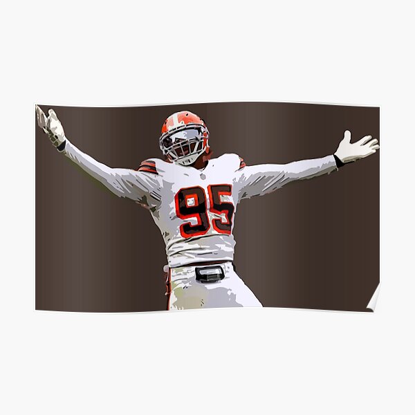 Myles Garrett Cleveland Browns Football Illustrated Art Poster 