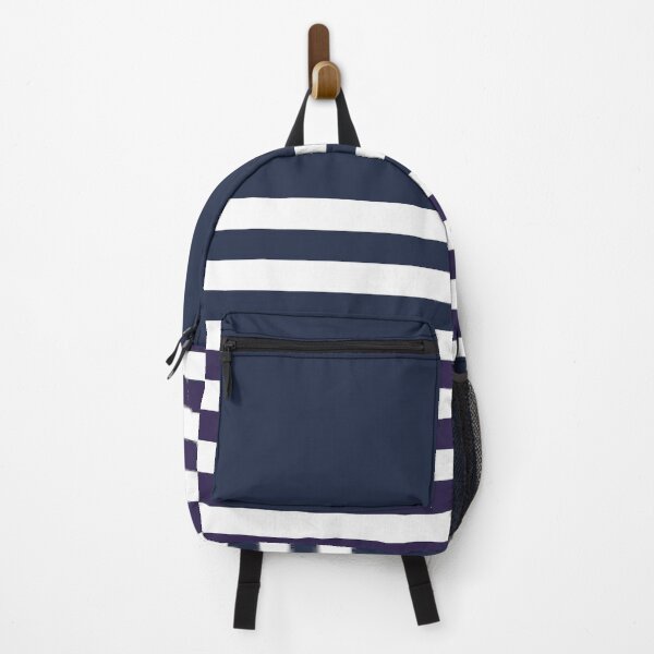 Item preview, NAVY BLUE and WHITE HALF BLOCK STRIPES designed and sold by RachelMacht.