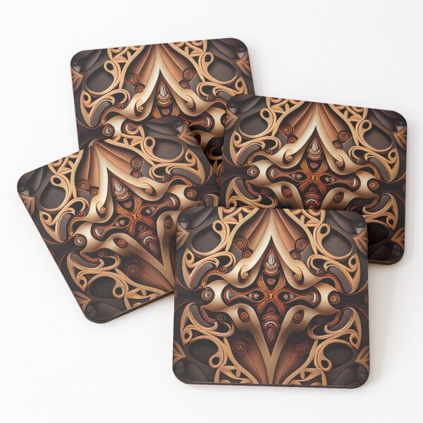 Item preview, Gothic Abstract Delicate Brown African Pattern Digital Painting designed and sold by CodeAndColors.