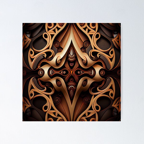 Artikelvorschau, Gothic Abstract Delicate Brown African Pattern Digital Painting entworfen und verkauft von CodeAndColors.