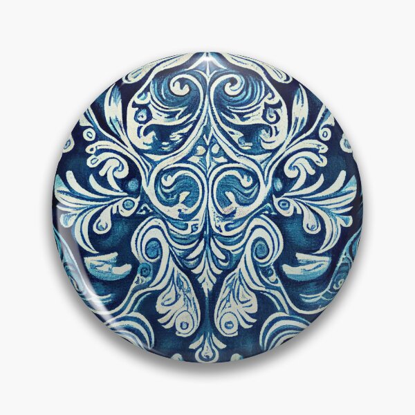 Item preview, Relaxed Baroque Drawn Blue Western Pattern Digital Painting designed and sold by CodeAndColors.
