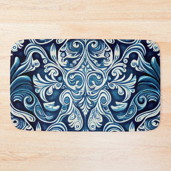 Item preview, Relaxed Baroque Drawn Blue Western Pattern Digital Painting designed and sold by CodeAndColors.
