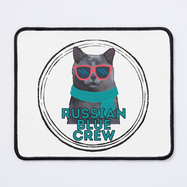 Item preview, Russian Blue cat crew cool cat in sunglasses designed and sold by JoeyGraceCatCo.