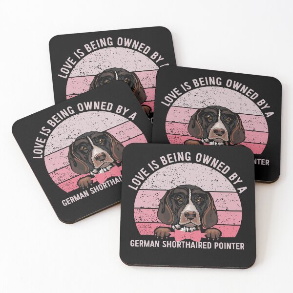 Item preview, German Shorthaired Pointer Love Pink Vintage Sunset Valentine designed and sold by Cuddlythopia.