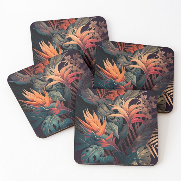 Item preview, Muted Flowing Exotic Tropical Pattern Digital Painting designed and sold by CodeAndColors.