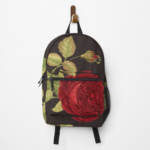 Item preview, Dark Grey Old Fashioned Red Rose Charcoal Background Rosebud Leaves Branch from a Bush for Valentine's Day designed and sold by kattakitty.