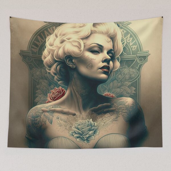Item preview, Marilyn Monroe Remixed as a Tattooed Goddess designed and sold by ThatsTheStyle.
