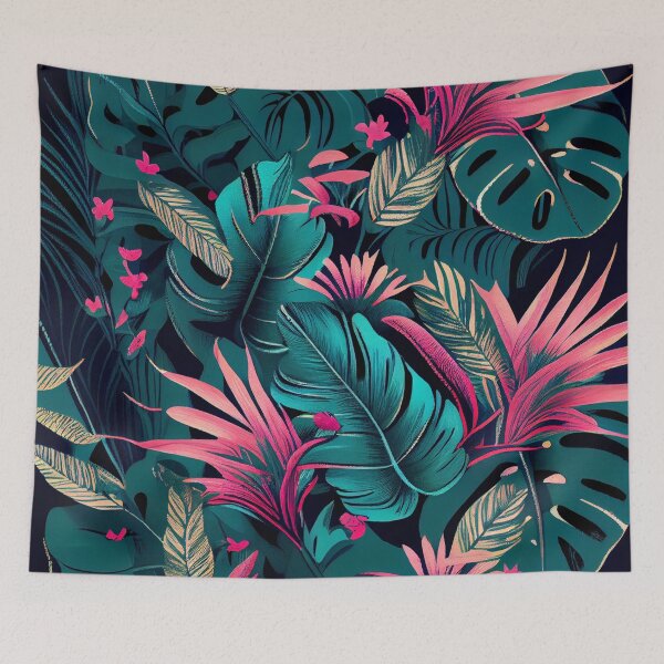 Aperçu de l'œuvre Relaxed Imagined Tropical Pattern Digital Painting créée et vendue par CodeAndColors.