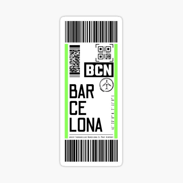 Item preview, BARCELONA BCN classic luggage tag airport stickers designed and sold by LeddsoDello.