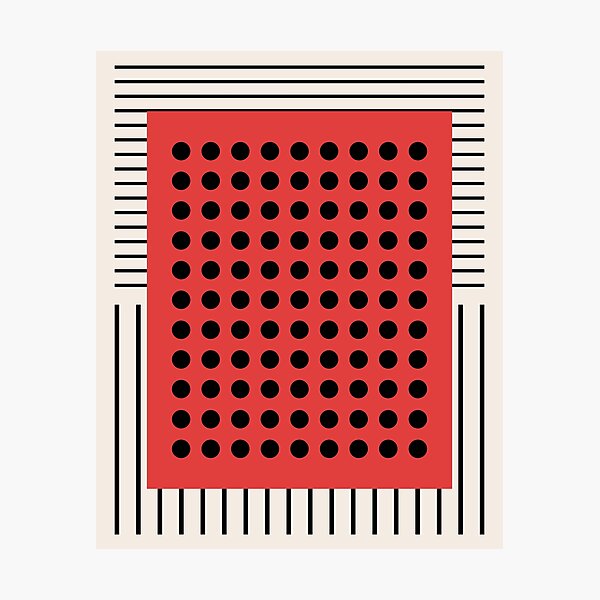 Item preview, Bauhaus Lines And Dots Red designed and sold by ahumbleconcept.