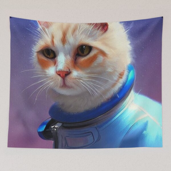 Item preview, Cute Adorable Astronaut Cat wearing a Spacesuit | Space Cat Portrait | Original digital art designed and sold by ArtworkbyEmmy.