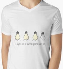 3 Lichter sind beleuchtet, aber ... T-Shirt mit V-Ausschnitt