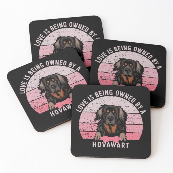 Item preview, Hovawart Love Pink Vintage Sunset Valentine designed and sold by Cuddlythopia.