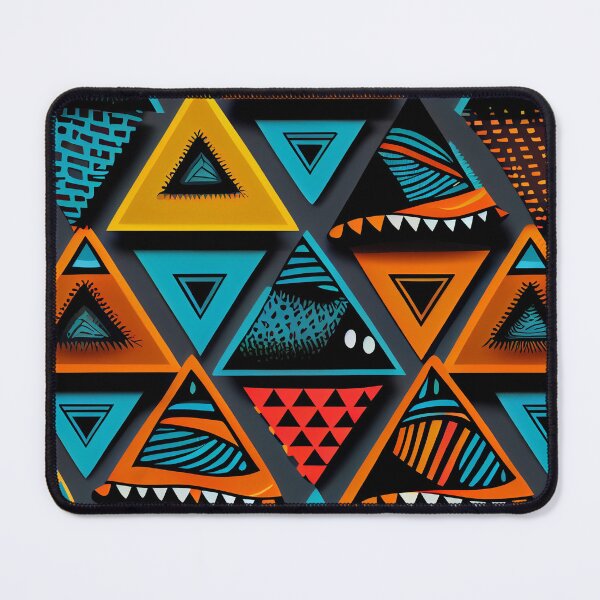 Item preview, Kawaii Triangular Cool African Pattern Digital Painting designed and sold by CodeAndColors.