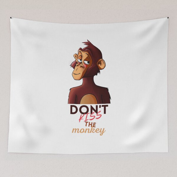 Item preview, Don't kiss the monkey. Monkeypox virus funny designed and sold by Rook-art.
