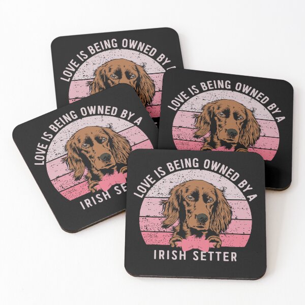 Item preview, Irish Setter Love Pink Vintage Sunset Valentine designed and sold by Cuddlythopia.