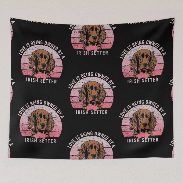 Item preview, Irish Setter Love Pink Vintage Sunset Valentine designed and sold by Cuddlythopia.