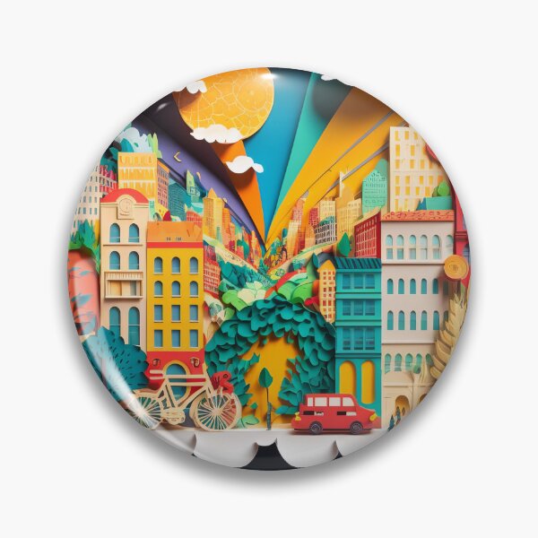Item preview, 3D Effect Papercut Art - Cityscape Scene designed and sold by TheArtfulAI.