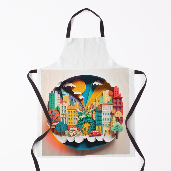 Item preview, 3D Effect Papercut Art - Cityscape Scene designed and sold by TheArtfulAI.